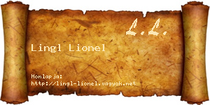Lingl Lionel névjegykártya